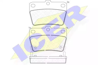 Колодки гальмівні (задні) Toyota Rav4 II 00-05 ICER 181520