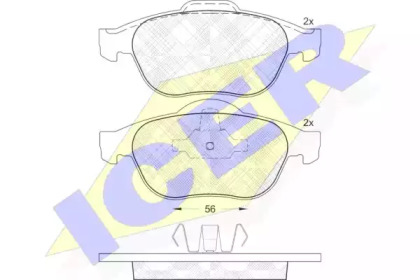 Колодки гальмівні (передні) Renault Laguna II 01-07/Espace IV/Vel Satis 02- ICER 181533