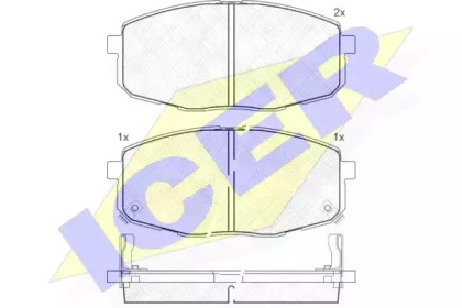 Колодки гальмівні (передні) Hyundai i30 07-12/Kia Cee'd 06-/Carens 02-/Cerato 09-/Soul 14- ICER 181540
