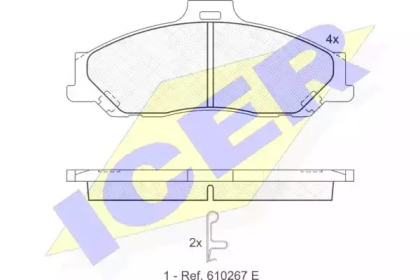 Колодки гальмівні (передні) Ford Ranger 99-12/Mazda B-serie 99-06/BT-50 06- ICER 181580