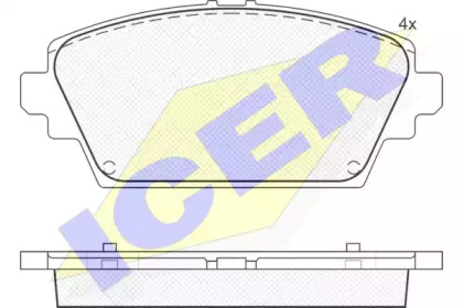 Колодки гальмівні (передні) Nissan Almera II Tino/Primera III 00-08 ICER 181581