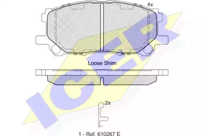 Колодки гальмівні (передні) Toyota Highlander/Kluger 03-10/Lexus RX 03-08 ICER 181584