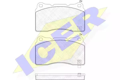 Колодки гальмівні (передні/задні) Honda Civic 12-/Mitsubishi Lancer 95-/Subaru Impreza 99- ICER 181585