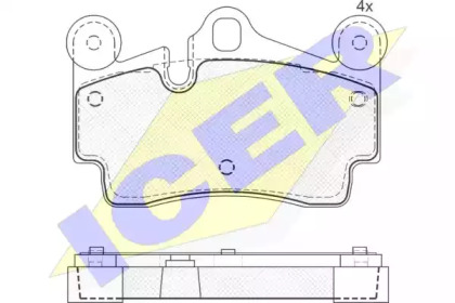 Колодки гальмівні (задні) Audi Q7 06-15/VW Touareg/Porsche Cayenne 02-10 ICER 181611