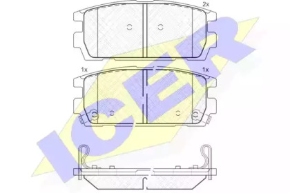 Колодки гальмівні (задні) Hyundai Terracan 01-06 ICER 181615