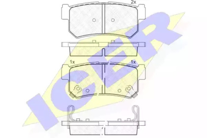 Колодки гальмівні (задні) Daewoo Rexton/Ssangyong Rexton 02-/Actyon 05-/Korando 97-06 ICER 181646
