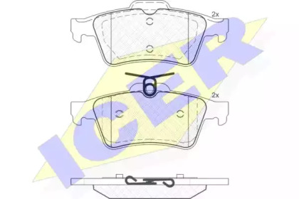 Колодки тормозные (задние) Volvo V40 12- ICER 181651-200