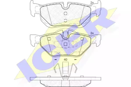 Колодки гальмівні (задні) BMW 1 (E81-82/E87-88)/3 (E90-93) 04-13/X1 (E84) 09-15 ICER 181663