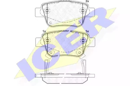 Колодки гальмівні (задні) Toyota Avensis 03-08/Corolla Verso 04-09 ICER 181688