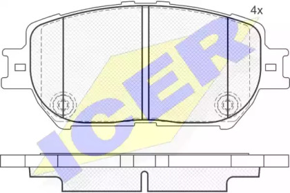 Колодки гальмівні (передні) Toyota Camry 01-11/Solara 03-08/Lexus GS 05-11/IS III 13- ICER 181689