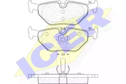 Колодки гальмівні (задні) BMW 3 (E36/E46) 90-06/Z4 (E85) 02-09/Rover 75 99-05/Saab 9-5 97-09 ICER 181707