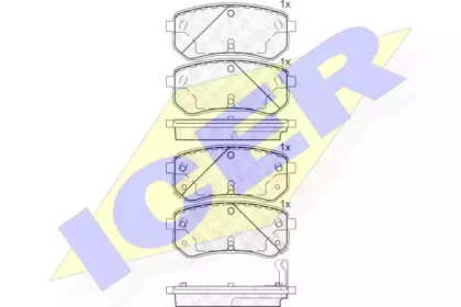 Колодки гальмівні (задні) Hyundai i10 07-16/Kia Picanto 04-/Ray 11- ICER 181710