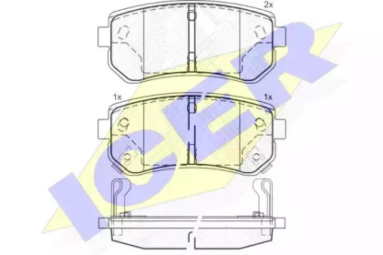 Колодки гальмівні (задні) Hyundai Accent/i30 05-12/Kia Cee'd/Rio/Sportage 04- ICER 181712