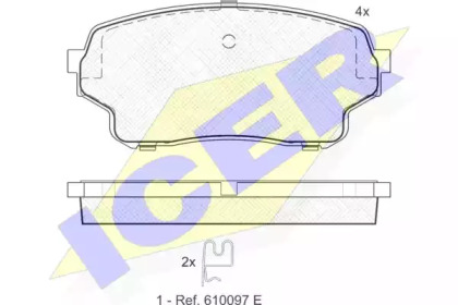 Колодки гальмівні (передні) Suzuki Grand Vitara 01-05/XL-7 01-06 ICER 181715