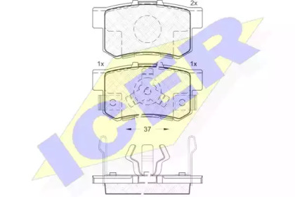 Колодки гальмівні (задні) Honda Accord VIII 08-/CR-V II 01-07/CR-V IV 12-/FR-V 04- ICER 181718