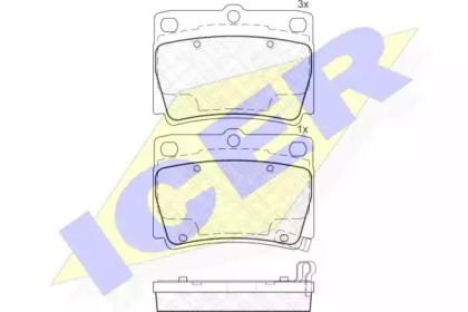 Колодки гальмівні (задні) Mitsubishi Pajero 91-00/Pajero Sport 98- ICER 181719