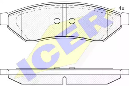 Колодки гальмівні (задні) Daewoo Evanda 02-/Magnus 99-06/Chevrolet Epica/Evanda 05-06 ICER 181726