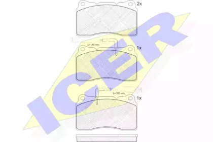 Колодки гальмівні (передні) Alfa Romeo 159/Spider 05-11/Giulietta 10-20 (+датчики) ICER 181730