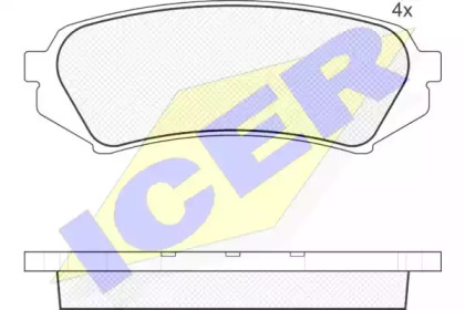 Колодки гальмівні (задні) Toyota Land Cruiser 100 98-07/Lexus LX II 98-08 ICER 181734