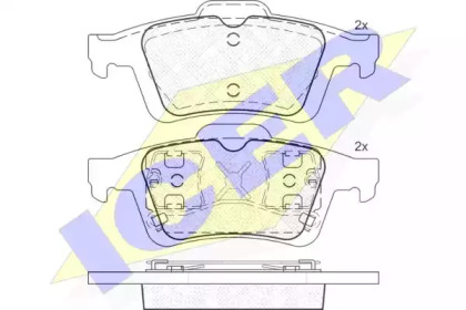 Колодки гальмівні (задні) Ford Focus II/Volvo S40/V50//Mazda 3 04-14/Mazda 5 05- ICER 181743