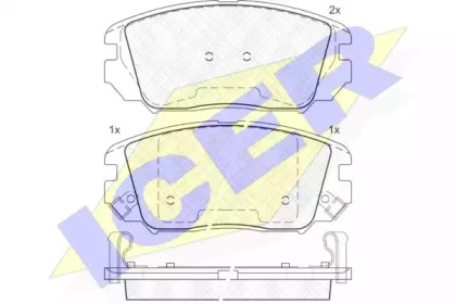 Колодки гальмівні (передні) Hyundai Tucson 04-/Sonata 05-10/Grandeur 05-/Kia Opirus 06- ICER 181745