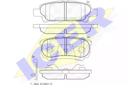 Колодки гальмівні (задні) Mitsubishi Outlander/Lancer 03-/Jeep Compass/Patriot/Dodge Avenger 06- ICER 181746