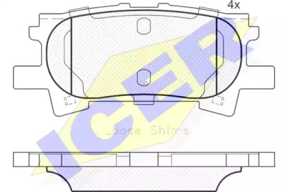 Колодки гальмівні (задні) Toyota Highlander/Kluger 00-10/Lexus RX II 03-08 ICER 181751
