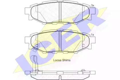 Колодки гальмівні (задні) Subaru Forester/Impreza 08-/Legacy 03-14/Outback 03-/Toyota GT 12- ICER 181759