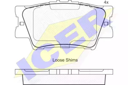 Колодки гальмівні (задні) Toyota Camry/Rav4 IV 05-/Avalon 12-18/Lexus ES 06-18 ICER 181761