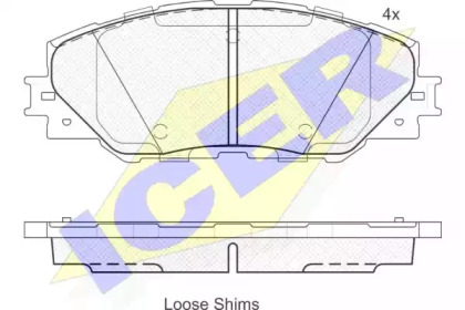 Колодки гальмівні (передні) Toyota Auris 10-18/Prius 08-/Rav4 III/IV 06- ICER 181762