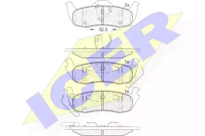 Колодки гальмівні (задні) Jeep Grand Cherokee III/IV 04-/Commander 05-10 ICER 181766