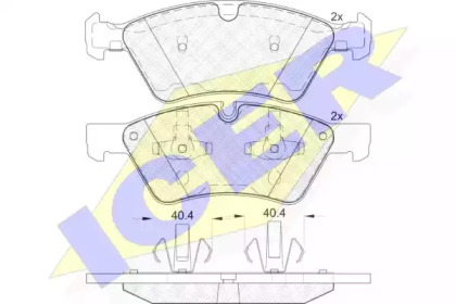 Колодки гальмівні (передні) MB E-class (W211)/M-class (W164)/R-class (W251) 03-14/G-class (W463) 04 ICER 181771