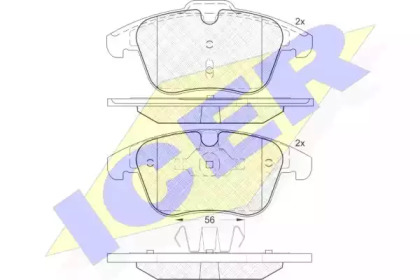 Колодки гальмівні (передні) Ford Mondeo/Galaxy/S-Max/Volvo XC70/V70/S80 07-16/V60/S60/Land Rover 11 ICER 181775