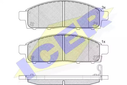 Колодки гальмівні (передні) Mitsubishi L200 05-/Pajero Sport II 08-/Fiat Fullback 16- ICER 181784