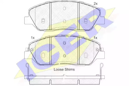 Колодки гальмівні (передні) Hyundai Santa Fe II/III/Genesis 06-/Kia Sorento/Ssangyong Korando 09- ICER 181828