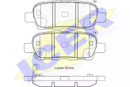 Колодки гальмівні (задні) Nissan Juke 14-/Qashqai/Rogue/X-Trail 07-13/Teana 03-13/Renault Koleos 08 ICER 181838