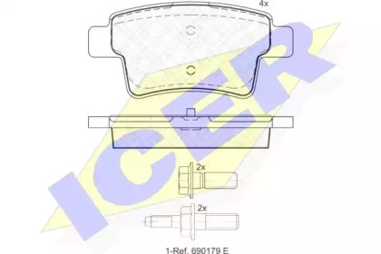 Колодки гальмівні (задні) Citroen C4 Picasso/Grand Picasso 06-13/Peugeot 408 10- ICER 181853