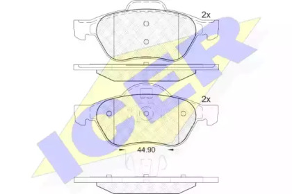 Колодки гальмівні (передні) Renault Laguna III/Clio III 06-15/Megane II/Scenic II 02- ICER 181860