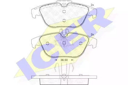 Колодки гальмівні (задні) MB C-class (W204/W205) 07-/E-class (W212) 11- (Ate) ICER 181863