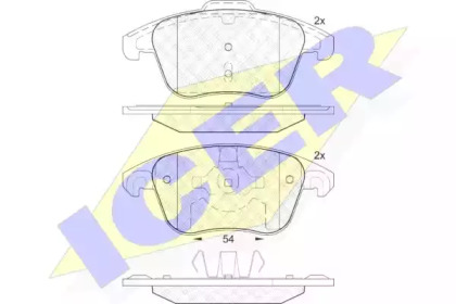 Колодки гальмівні (передні) Citroen C4 04-/Peugeot 207/307/308/3008 02- ICER 181866-200