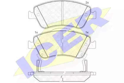 Колодки гальмівні (передні) Toyota Auris 06-12/Corolla 06-14 ICER 181869