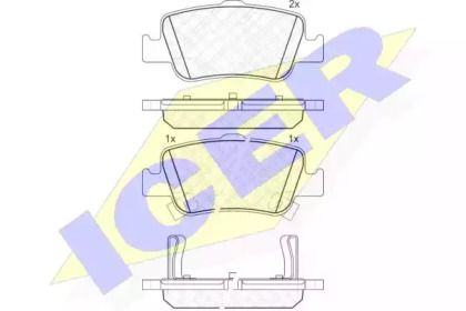 Колодки гальмівні (задні) Toyota Auris 06-18/Corolla 06-19 ICER 181870