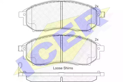 Колодки гальмівні (передні) Renault Koleos 08-/Nissan Qashqai 07-13/Pathfinder/NP300/Murano 05- ICER 181876