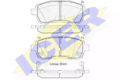 Колодки гальмівні (передні) Mazda 2 III 07-15/Subaru Justy 07-/Suzuki Swift 10- ICER 181881-200