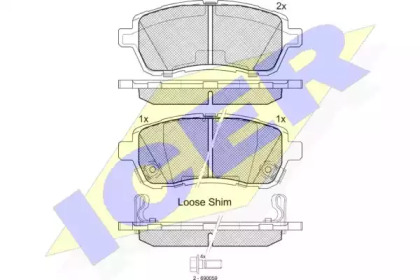 Колодки гальмівні (передні) Ford Fiesta VI 08-/Mazda 2 07-15/Subaru Justy 07- ICER 181881