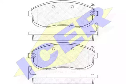 Колодки гальмівні (передні) Nissan Juke 10-/Teana II 07-/Infiniti ESQ 14-/I30-97- ICER 181882-200