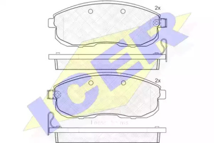 Колодки гальмівні (передні) Renault Latitude/Nissan Juke/Cube 09-/Tiida 07-12/Suzuki SX4 06- ICER 181882
