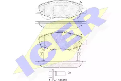 Колодки гальмівні (передні) Honda CR-V III/IV 06- ICER 181887