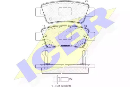 Колодки гальмівні (задні) Honda CR-V III/IV 06- ICER 181888