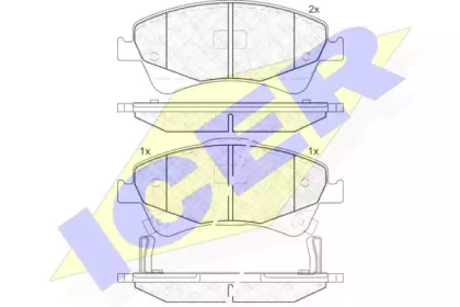 Колодки гальмівні (передні) Toyota Avensis/Verso 08-18/Auris 06-15 ICER 181892